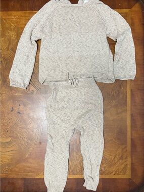 Quincy Mae Gender Neutral Sweater Set - Beige
